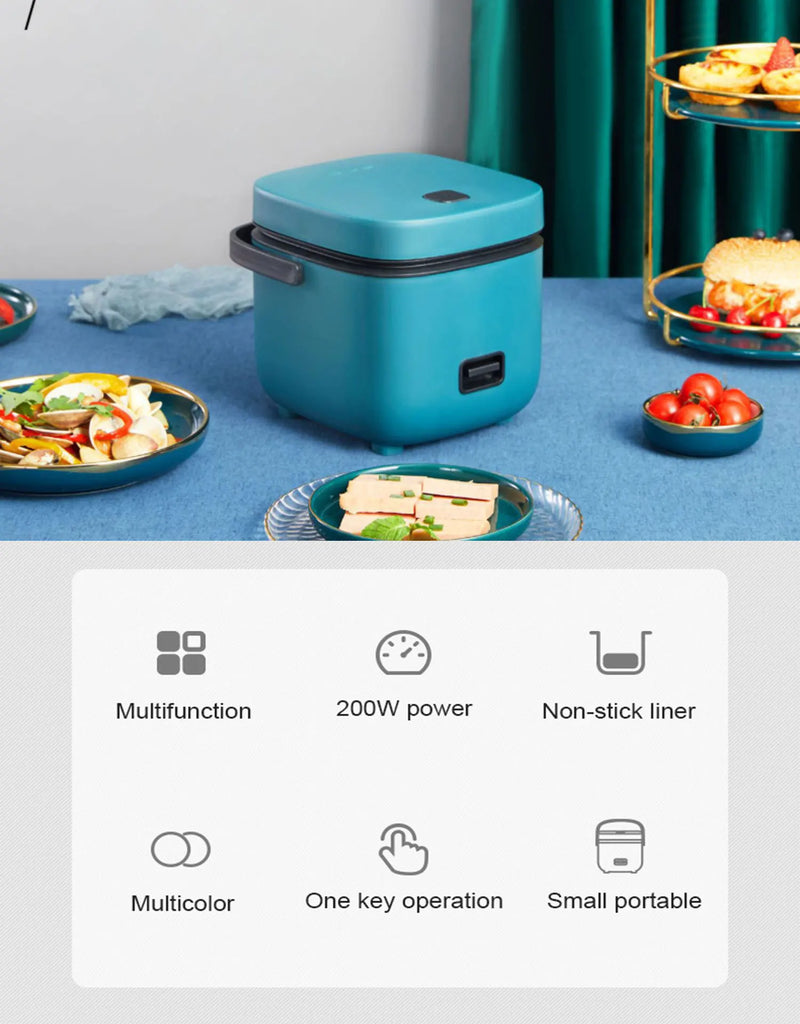 Mini Panela Elétrica de Arroz 1,2L – Cozinha Automática, Antiaderente