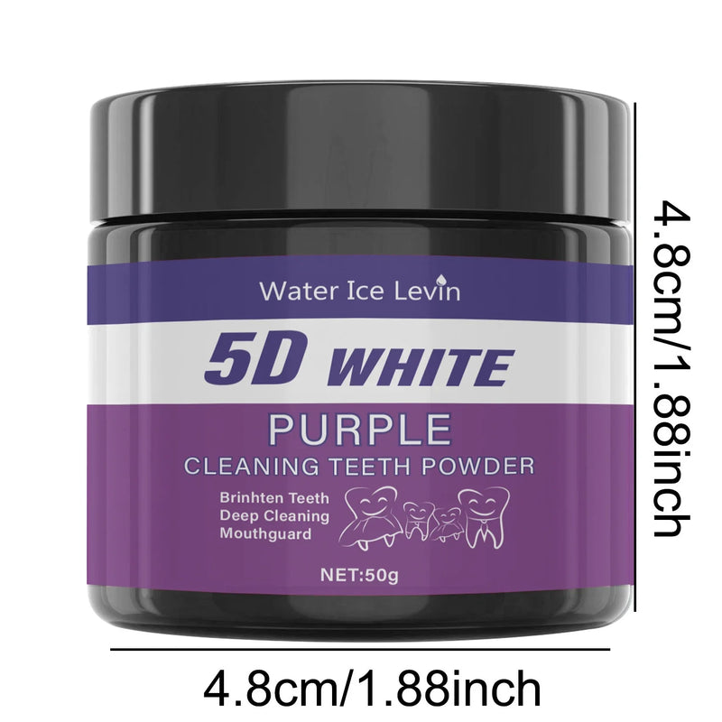 Pó Roxo Clareador Dental – Limpeza Profunda & Dentes Mais Brancos em 5 Dias