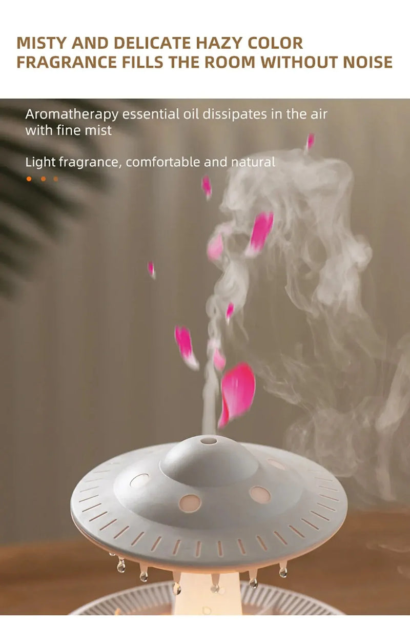Aierwill UFO Umidificador de Ar Ultrassônico com Aromaterapia – Difusor de Óleos Essenciais com Controle Remoto
