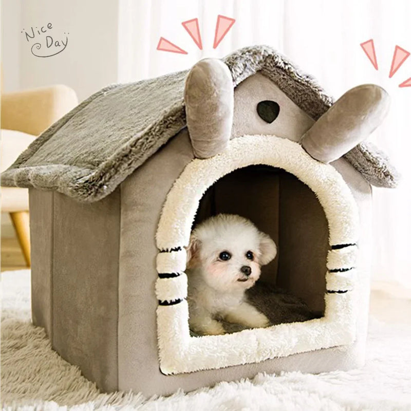 Casinha Dobrável para Gatos e Cães – Conforto e Aquecimento para o Inverno