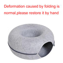 Cama Donut em Feltro para Gatos – Conforto e Brincadeira em Um Só Produto