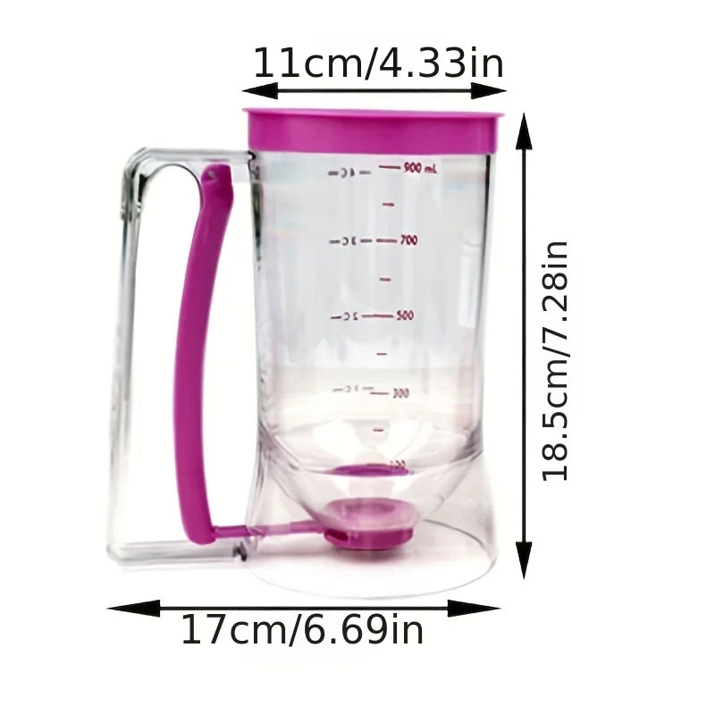 Dosador de Massa 900ml – Dispenser Manual com Medição para Cupcakes, Panquecas, Waffles e Bolos