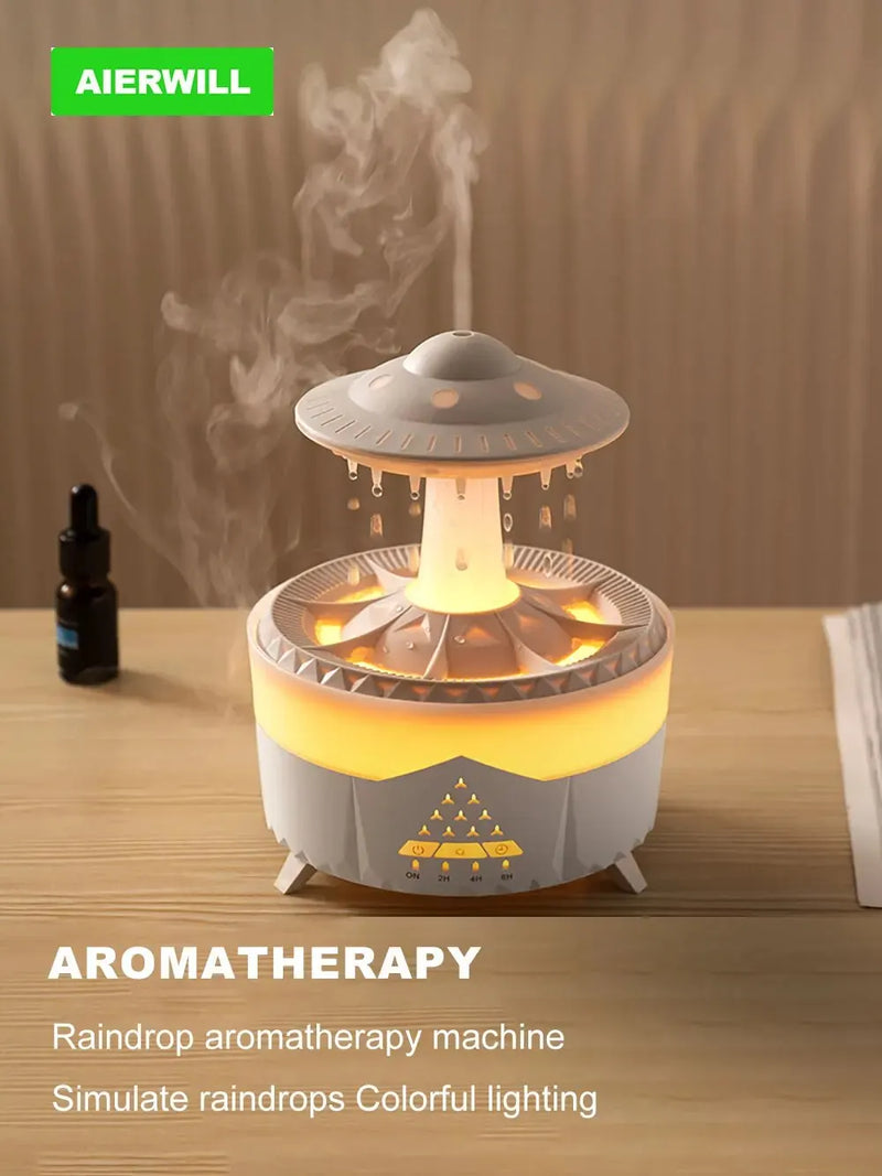 Aierwill UFO Umidificador de Ar Ultrassônico com Aromaterapia – Difusor de Óleos Essenciais com Controle Remoto