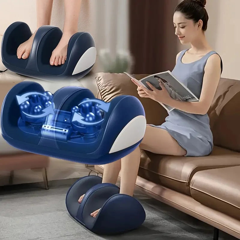 Extra Big Massageador Elétrico para Pés e Panturrilhas – Shiatsu com Calor Terapêutico e Alívio Profundo da Fadiga