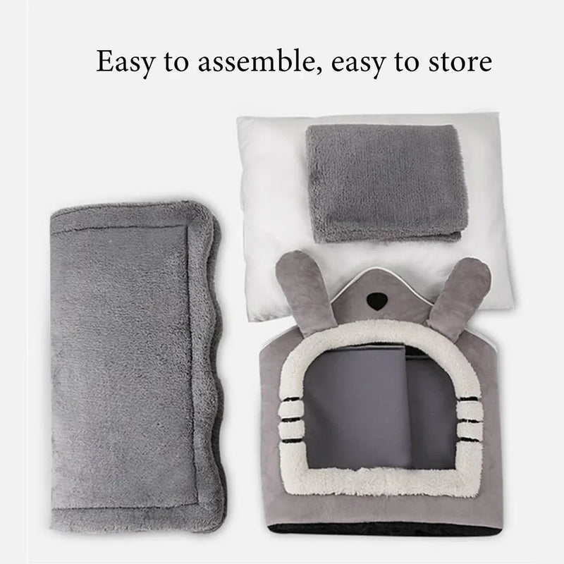 Casinha Dobrável para Gatos e Cães – Conforto e Aquecimento para o Inverno