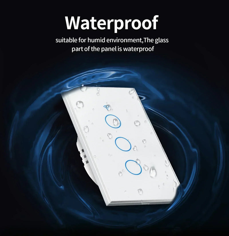 Interruptor Inteligente Wi-Fi + Bluetooth Tuya – Sem Neutro, Touch, Compatível com Alexa e Google Home
