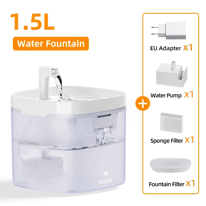 Fonte de Água Automática ROJECO – Hidratação Limpa e Saudável para Seu Pet