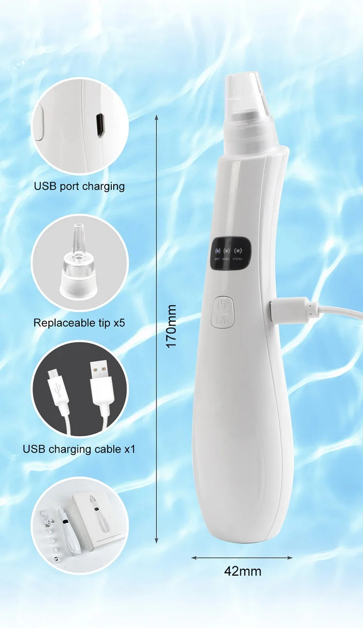 Removedor de Cravos Elétrico 3 Níveis – Limpeza Facial Profunda & Rejuvenescimento