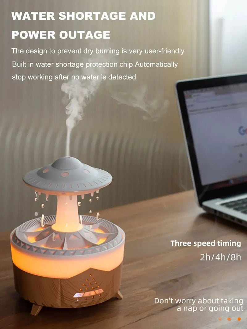 Aierwill UFO Umidificador de Ar Ultrassônico com Aromaterapia – Difusor de Óleos Essenciais com Controle Remoto