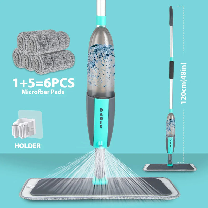 Vassoura magica – Mopa Rotativa 360° com Spray e Pads de Microfibra