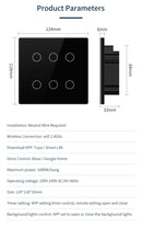 Interruptor Inteligente Tuya WiFi Padrão 4x4 – 4/6/8 Teclas Touch com Controle por Voz (Alexa/Google Home)
