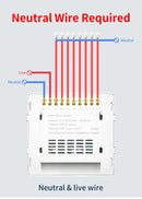 Interruptor Inteligente Tuya WiFi Padrão 4x4 – 4/6/8 Teclas Touch com Controle por Voz (Alexa/Google Home)