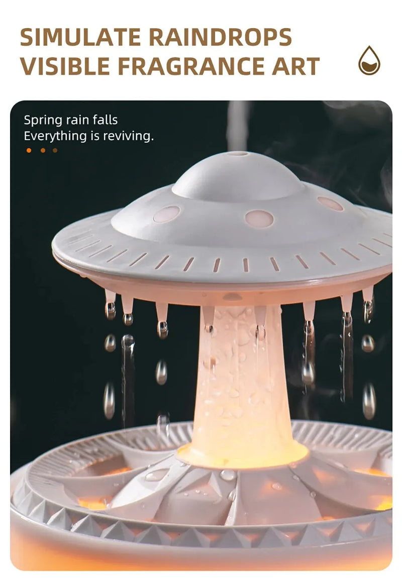 Aierwill UFO Umidificador de Ar Ultrassônico com Aromaterapia – Difusor de Óleos Essenciais com Controle Remoto