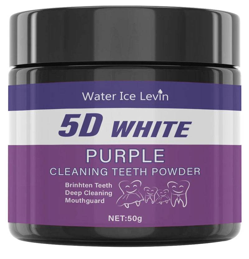 Pó Roxo Clareador Dental – Limpeza Profunda & Dentes Mais Brancos em 5 Dias
