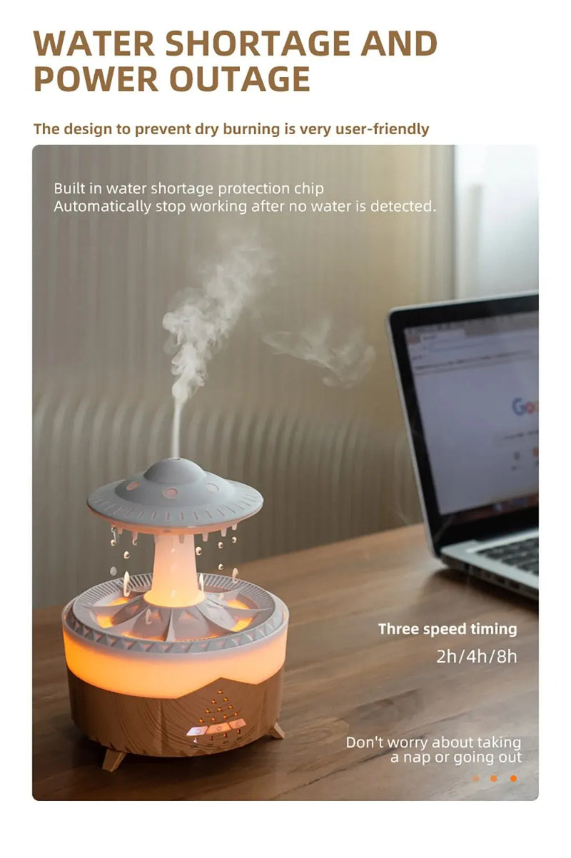 Aierwill UFO Umidificador de Ar Ultrassônico com Aromaterapia – Difusor de Óleos Essenciais com Controle Remoto