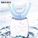 Escova de Dentes Elétrica U-Type 360° – Silicone, Sônica, USB Recarregável, À Prova d’Água