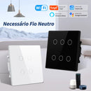 Interruptor Inteligente Tuya WiFi Padrão 4x4 – 4/6/8 Teclas Touch com Controle por Voz (Alexa/Google Home)