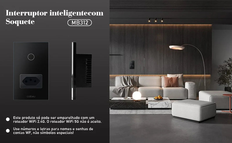 Interruptor Inteligente Wi-Fi Touch com Alexa e Tuya – Controle por Voz e Automação Residencial