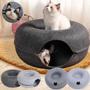 Cama Donut em Feltro para Gatos – Conforto e Brincadeira em Um Só Produto