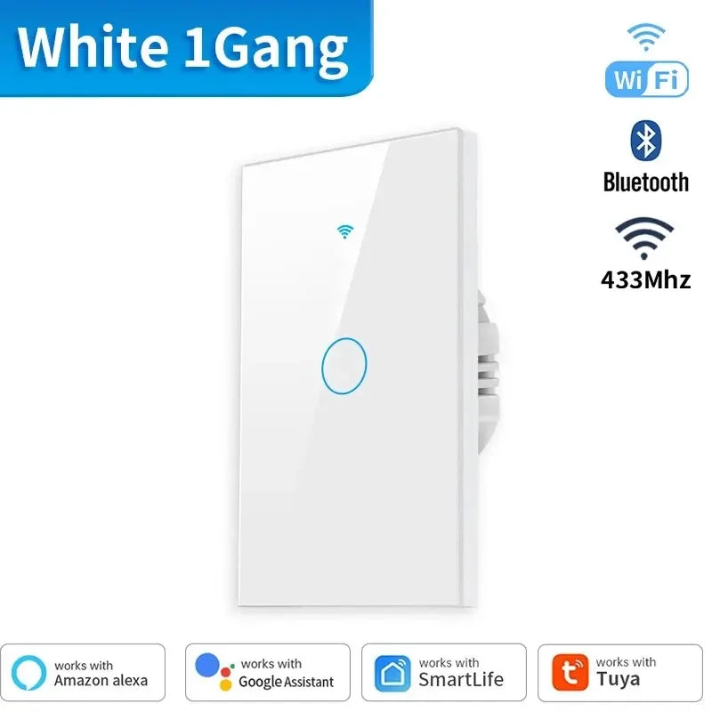 Interruptor Inteligente Wi-Fi + Bluetooth Tuya – Sem Neutro, Touch, Compatível com Alexa e Google Home