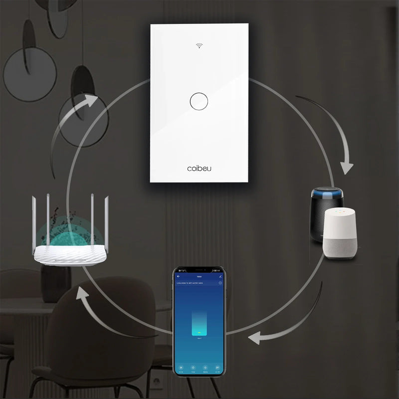 Interruptor Inteligente Wi-Fi Touch com Alexa e Tuya – Controle por Voz e Automação Residencial