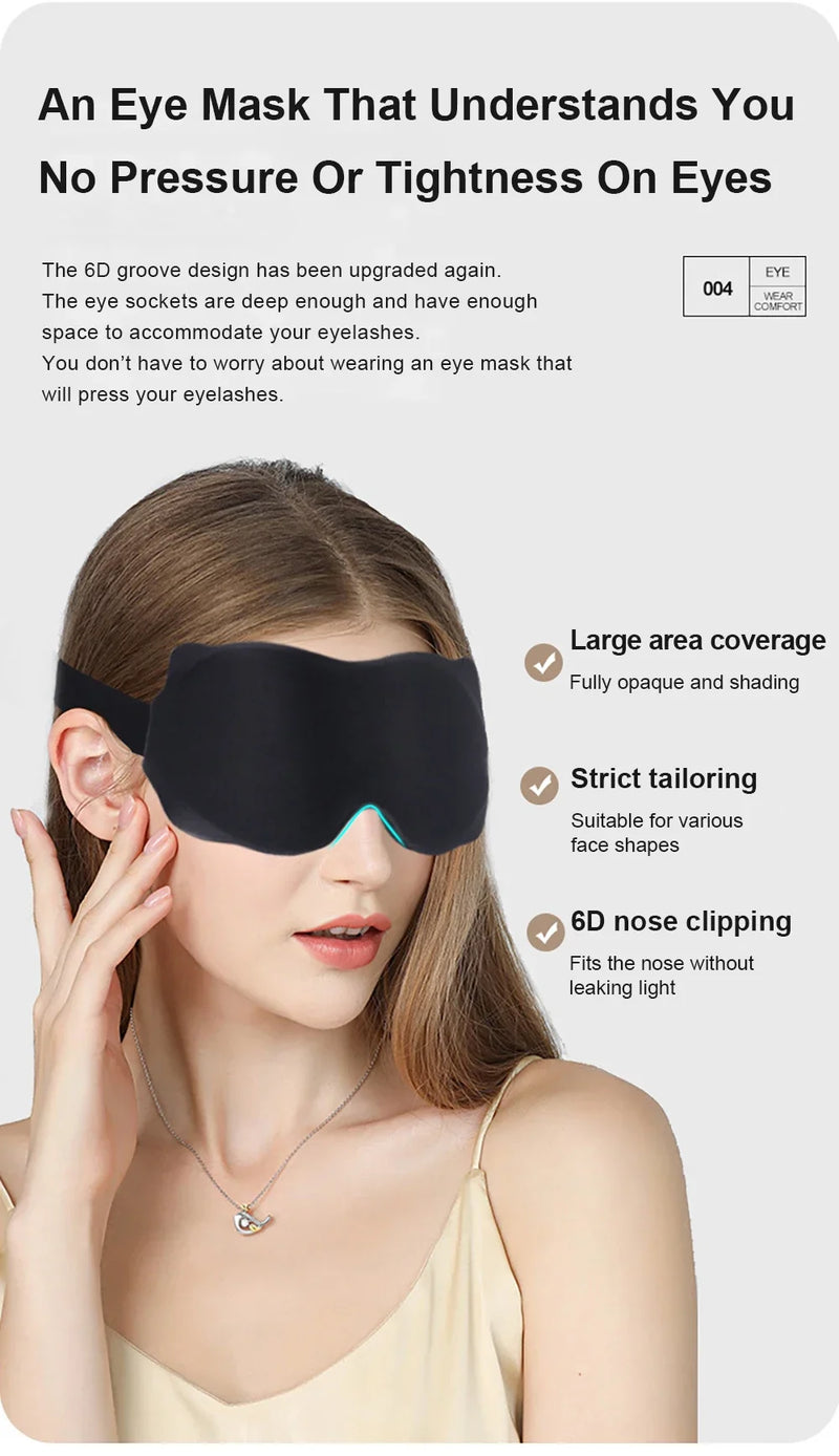 Máscara de Dormir 3D Conforto Total – Bloqueia 100% da Luz & Alívio para os Olhos
