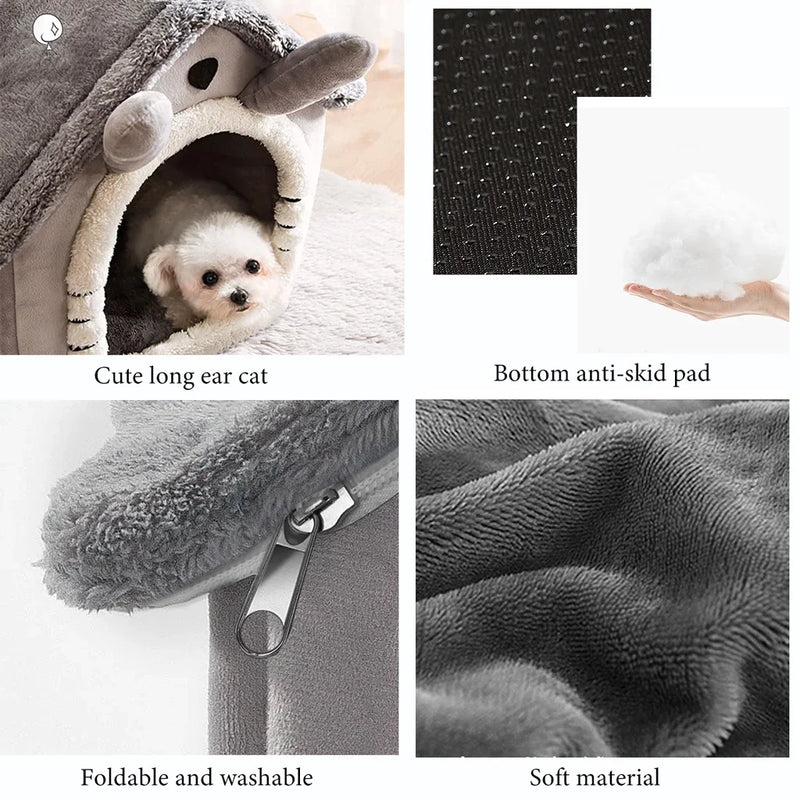 Casinha Dobrável para Gatos e Cães – Conforto e Aquecimento para o Inverno