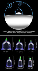 Kit de Ventosas a Vácuo 6 Peças com Bomba Manual – Massagem, Detox e Terapia Anticelulite