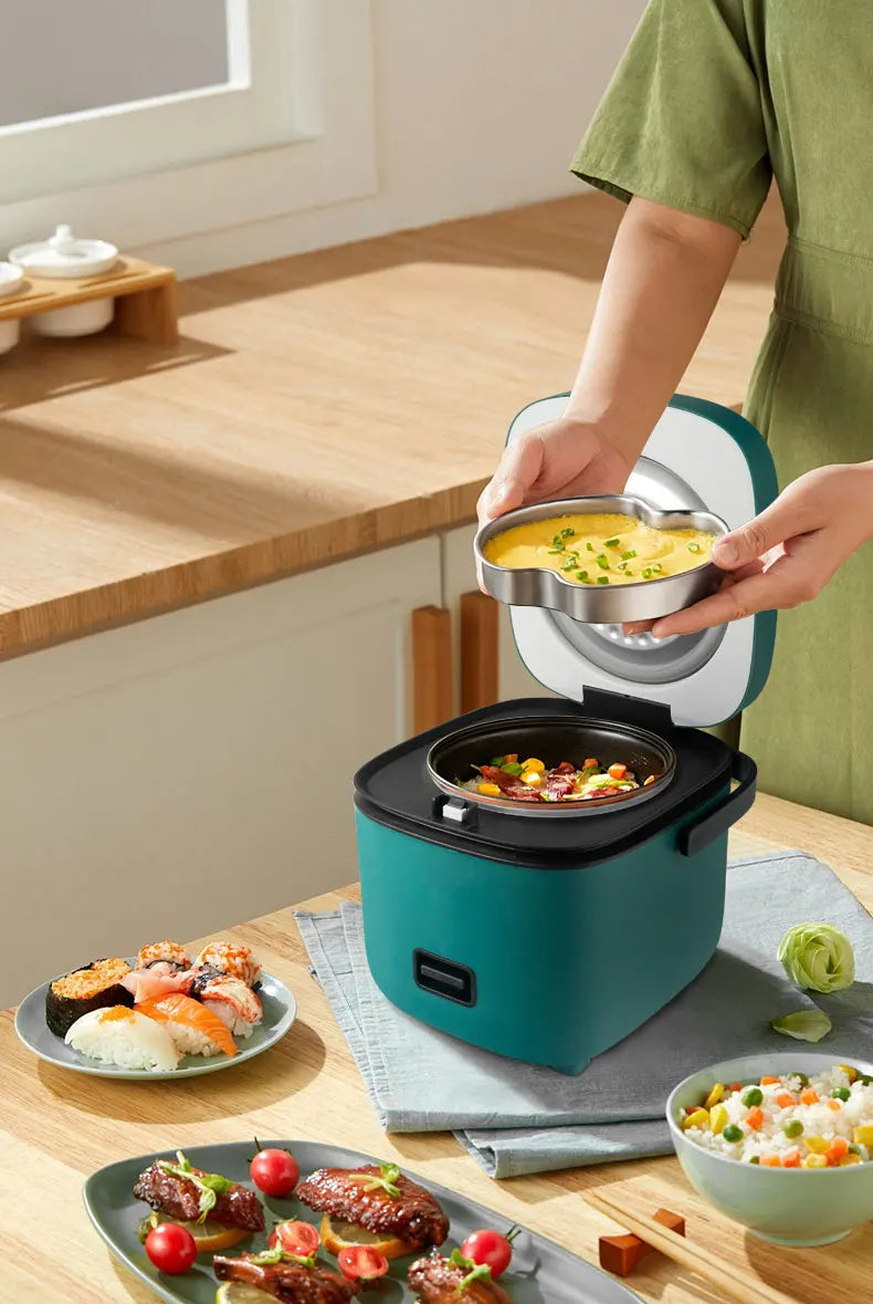 Mini Panela Elétrica de Arroz 1,2L – Cozinha Automática, Antiaderente
