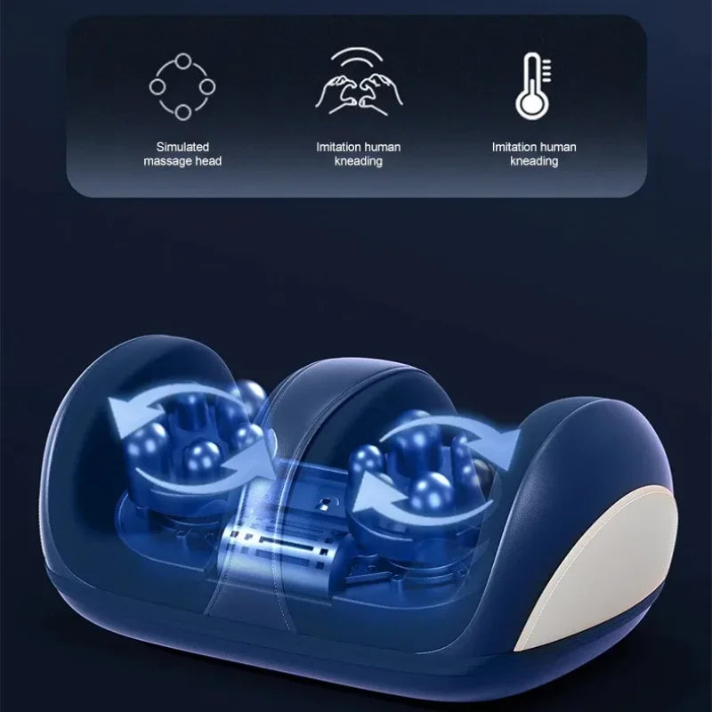 Extra Big Massageador Elétrico para Pés e Panturrilhas – Shiatsu com Calor Terapêutico e Alívio Profundo da Fadiga