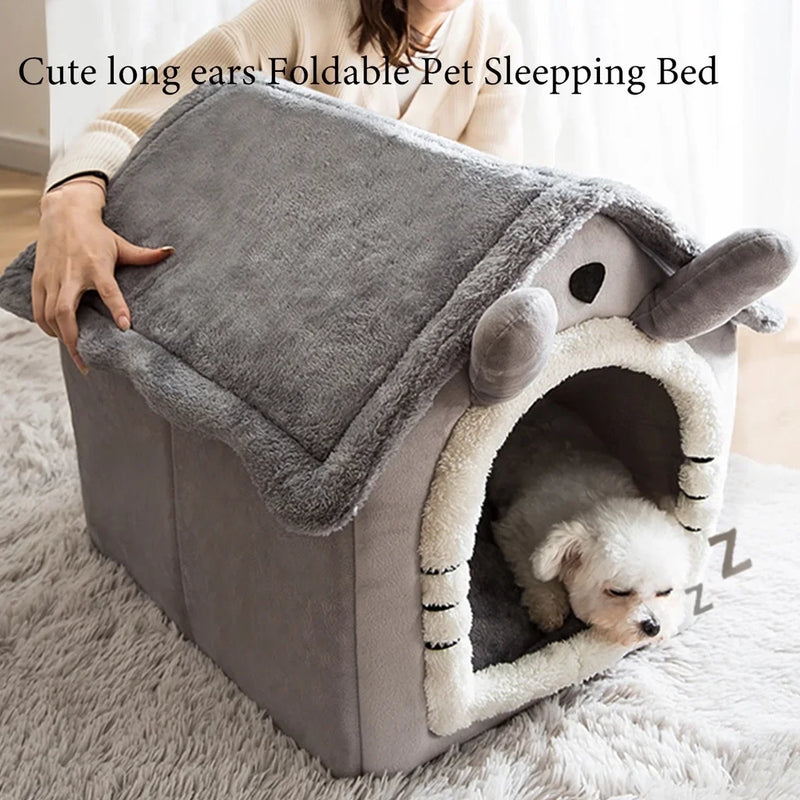 Casinha Dobrável para Gatos e Cães – Conforto e Aquecimento para o Inverno