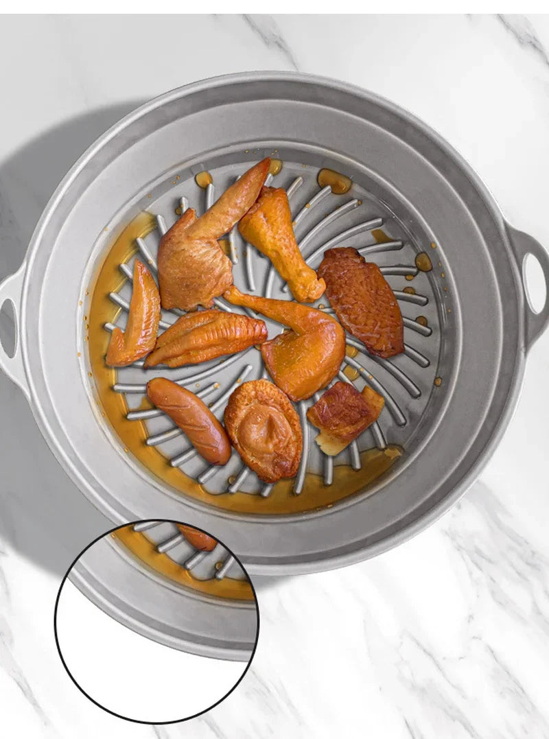Cesto de Silicone Dobrável para Air Fryer – Reutilizável, Antiaderente e Resistente ao Calor
