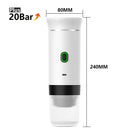 Máquina de Café Espresso Portátil 3 em 1 – 20 Bares de Pressão, Recarregável via USB, Para Cápsulas e Café Moído