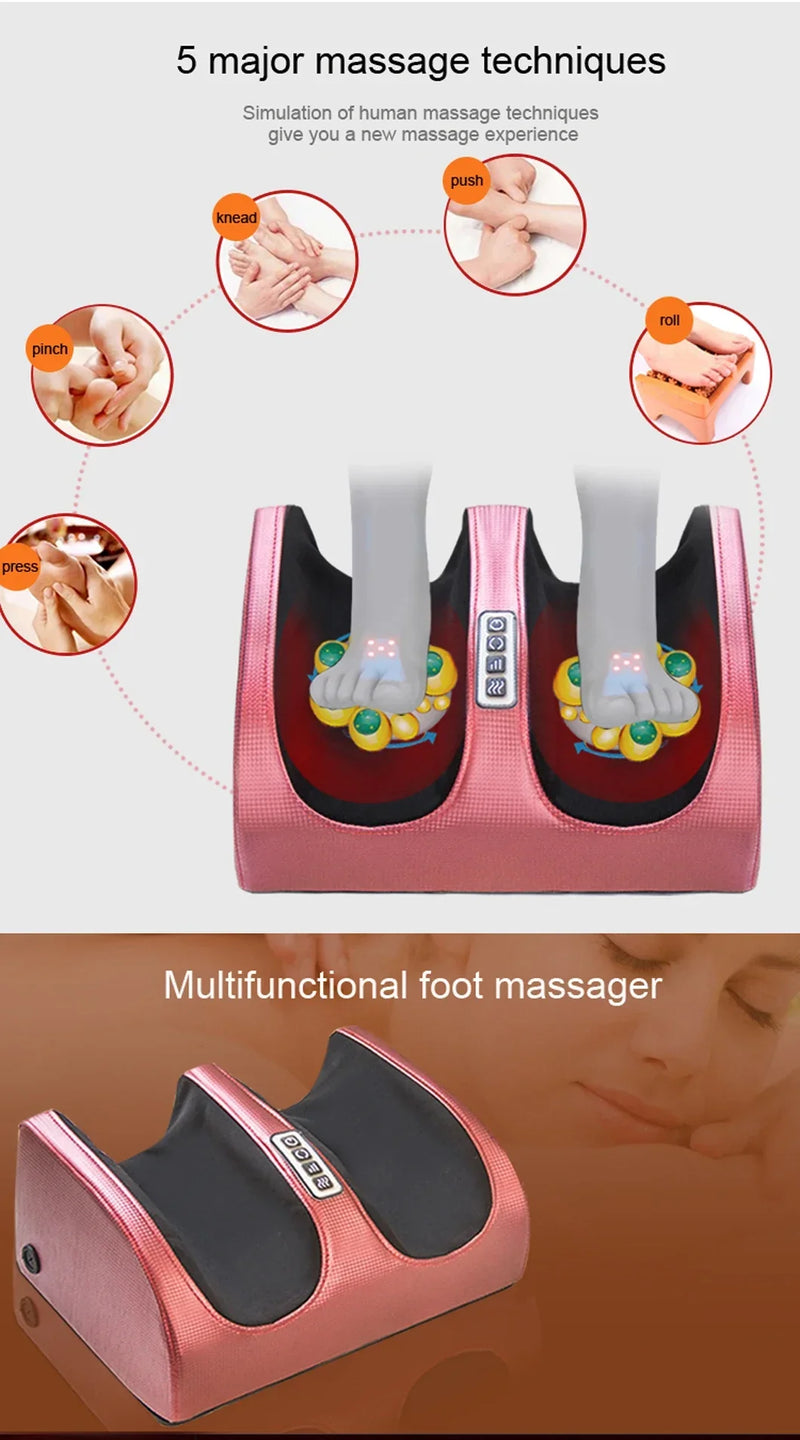 Massageador Elétrico para Pés com Terapia de Calor Shiatsu – Alívio da Dor e Relaxamento Muscular