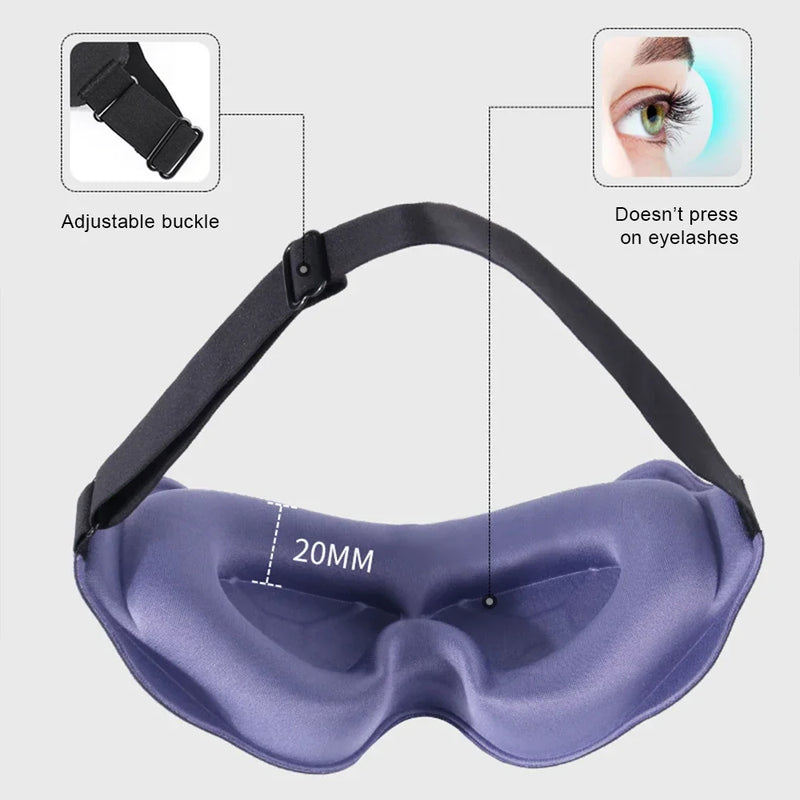 Máscara de Dormir 3D Conforto Total – Bloqueia 100% da Luz & Alívio para os Olhos