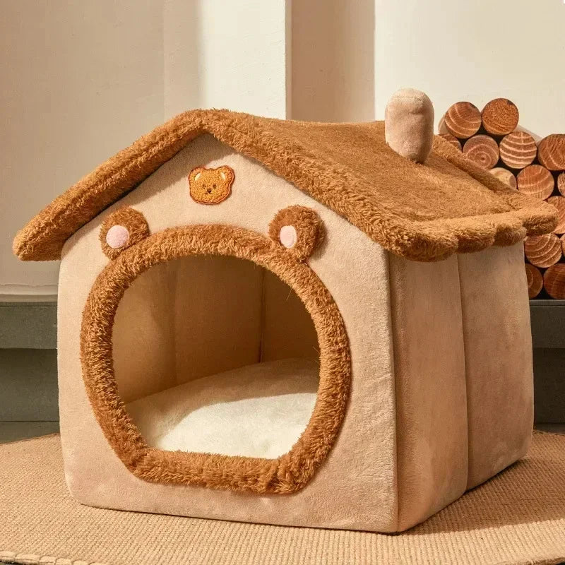 Casinha Dobrável para Gatos e Cães – Conforto e Aquecimento para o Inverno