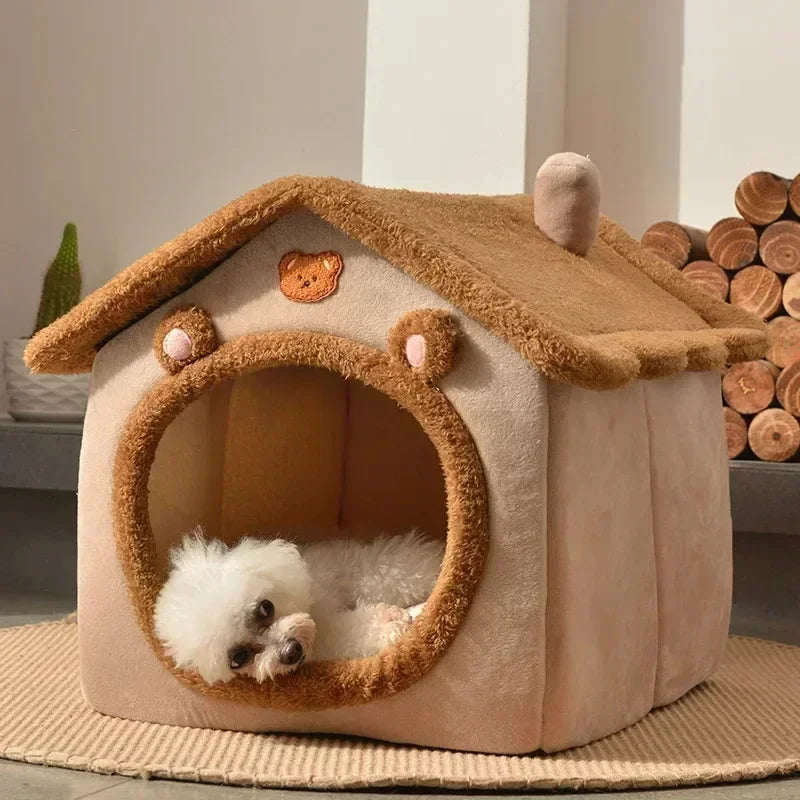 Casinha Dobrável para Gatos e Cães – Conforto e Aquecimento para o Inverno