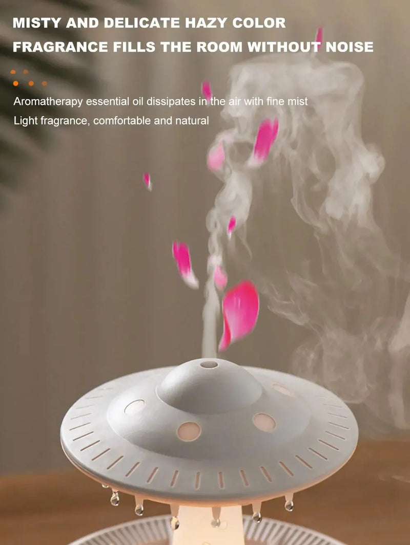 Aierwill UFO Umidificador de Ar Ultrassônico com Aromaterapia – Difusor de Óleos Essenciais com Controle Remoto