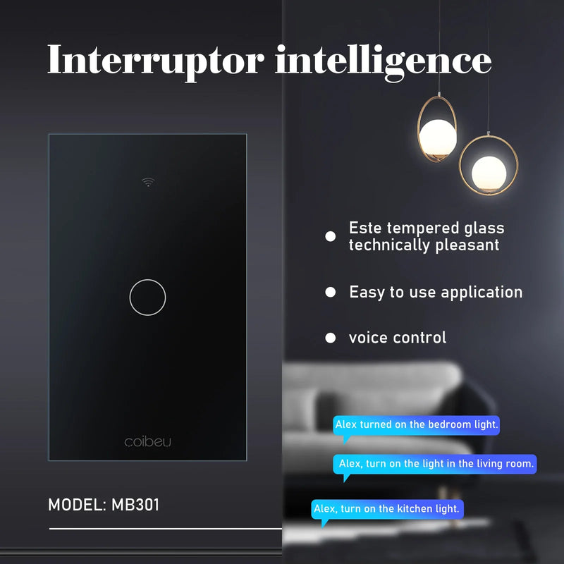 Interruptor Inteligente Wi-Fi Touch com Alexa e Tuya – Controle por Voz e Automação Residencial