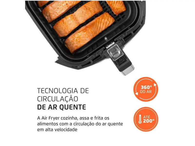 Air Fryer 4L Mondial Family – Sem Óleo, Timer, Cesto Quadrado Antiaderente – 110V