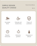 Mini Difusor de Aromas & Umidificador – Chama de LED + Névoa Ultrassônica