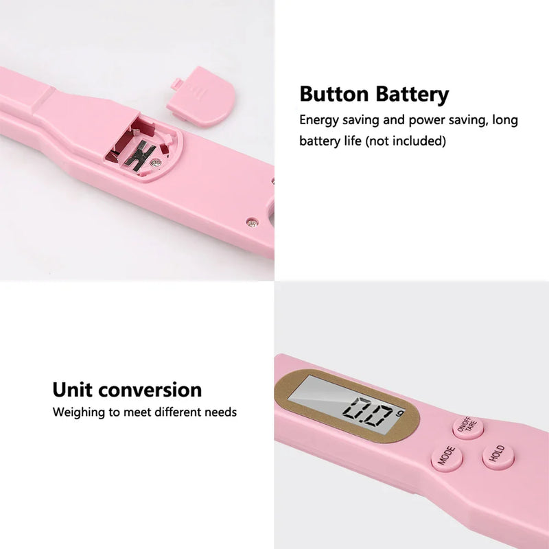 Mini Colher Balança Digital – LCD, Alta Precisão 0,1–500g para Café, Farinha, Leite e Confeitaria