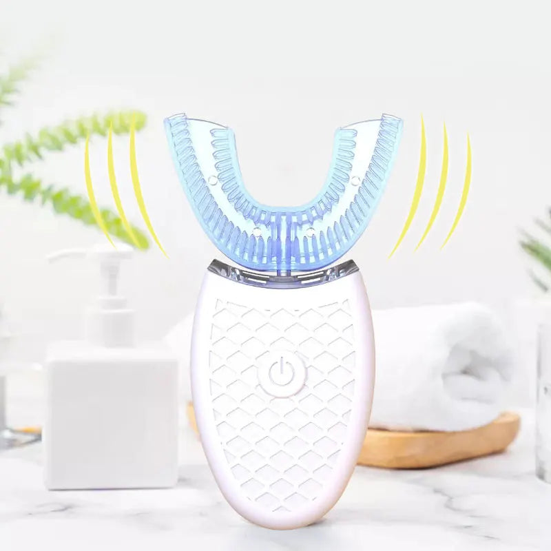 Escova de Dentes Elétrica U-Type 360° – Silicone, Sônica, USB Recarregável, À Prova d’Água