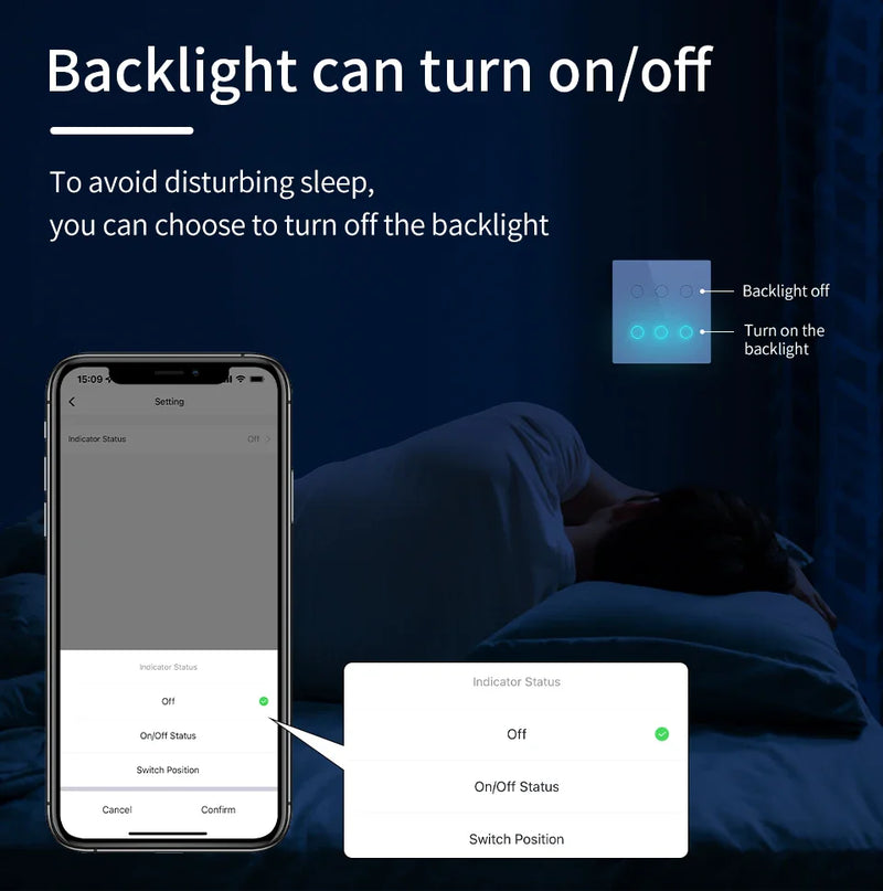 Interruptor Inteligente Tuya WiFi Padrão 4x4 – 4/6/8 Teclas Touch com Controle por Voz (Alexa/Google Home)