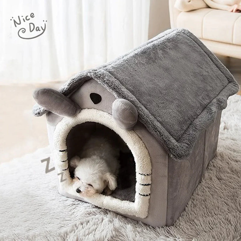 Casinha Dobrável para Gatos e Cães – Conforto e Aquecimento para o Inverno