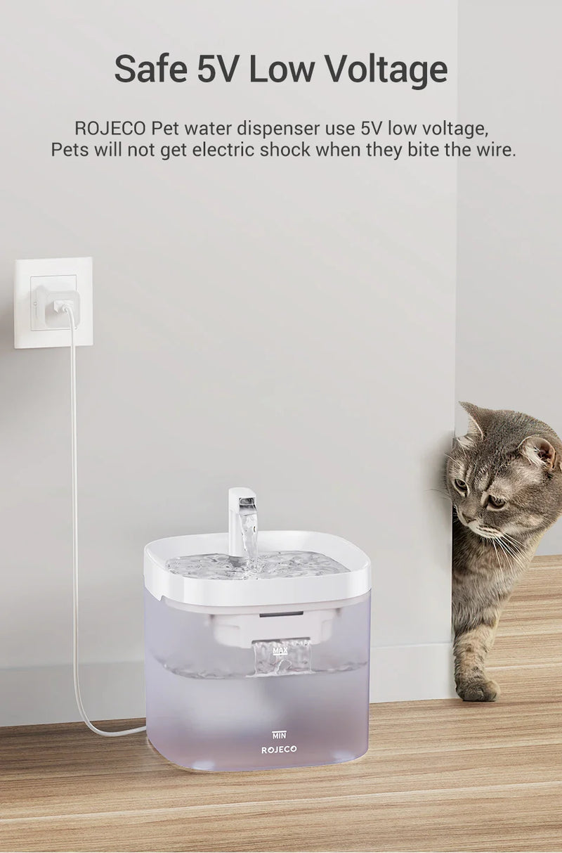 Fonte de Água Automática ROJECO – Hidratação Limpa e Saudável para Seu Pet