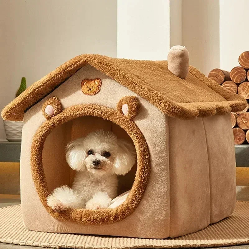 Casinha Dobrável para Gatos e Cães – Conforto e Aquecimento para o Inverno