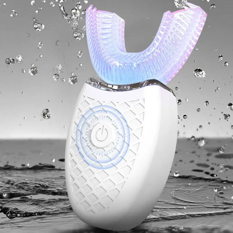 Escova de Dentes Elétrica U-Type 360° – Silicone, Sônica, USB Recarregável, À Prova d’Água